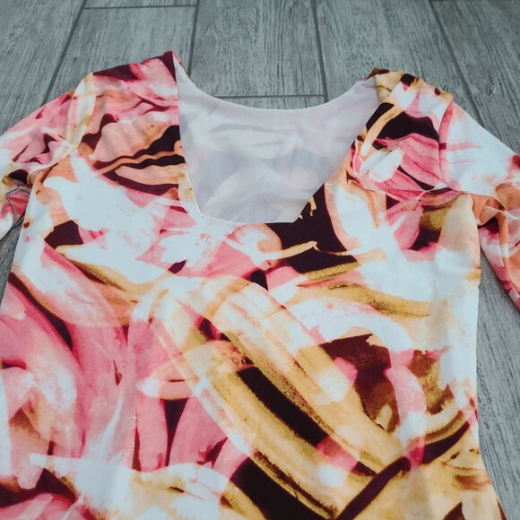 Jennifer Lopez Collection Women's Vibrant Long Sleeve Bodycon Dress Size S NWT - Picture 16 of 16